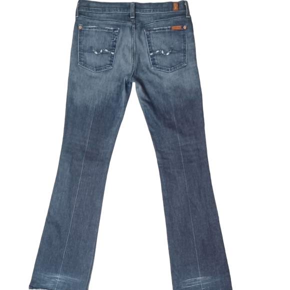 7 For All Mankind Argyle Bootcut Jeans Style: U075ARJ080U-4705 Dark Wash Denim - Picture 4 of 5